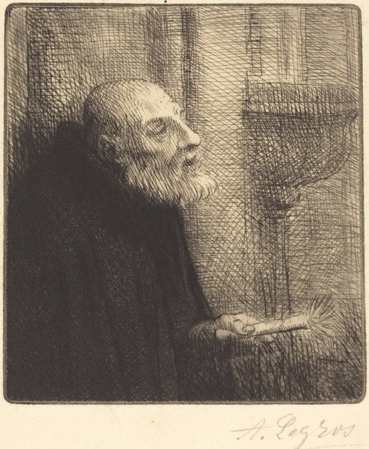 Distributor of the Holy Water (Le donneur d'eau benite) by Alphonse Legros (French, 1837 - 1911), 16X12"(A3)Poster Print
