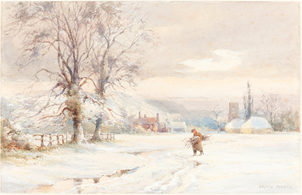 Winter by Joseph Rubens Powell (British, active 1835/1871), 16X12"(A3)Poster Print