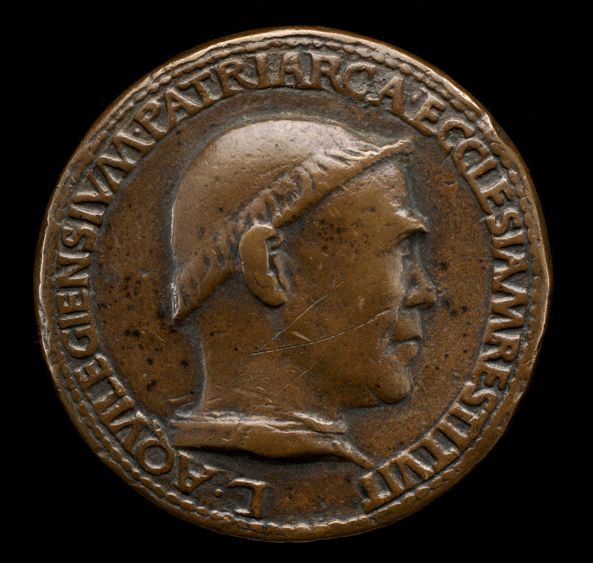 Lodovico Scarampi (Mezzarota), died 1465, Patriarch of Aquileia 1444 [obverse] by Cristoforo di Geremia (Roman, active 1456 - 1476), 16X12"(A3)Poster Print