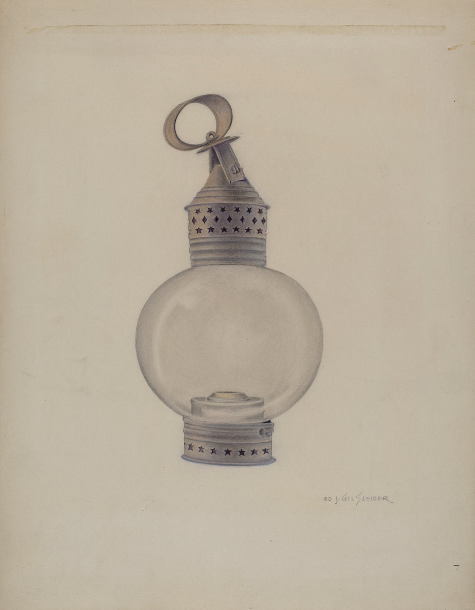Lantern by E.J. Gilsleider (American, active c. 1935), 16X12"(A3)Poster Print
