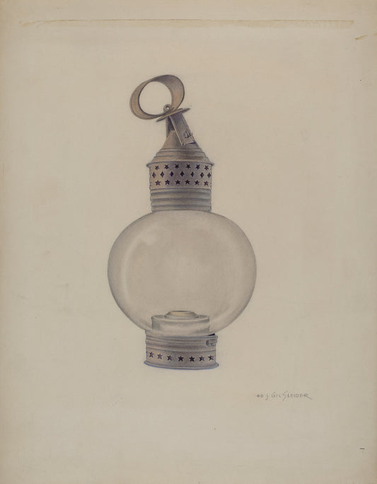 Lantern by E.J. Gilsleider (American, active c. 1935), 16X12"(A3)Poster Print