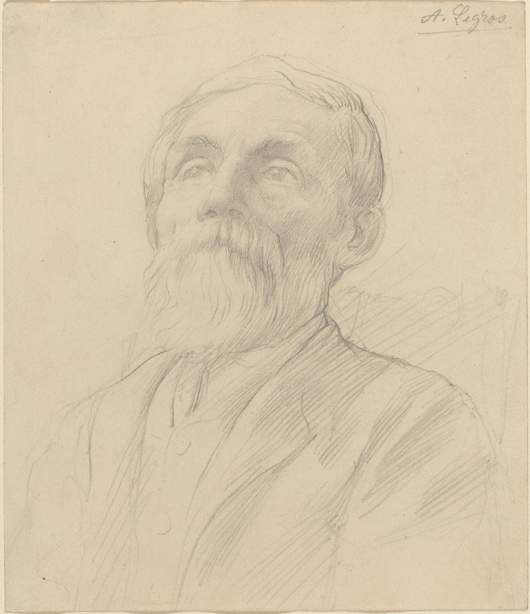 Portrait of an Old Man by Alphonse Legros (French, 1837 - 1911), 16X12"(A3)Poster Print