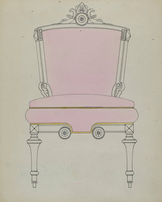 Chair by Jack Bochner (American, active c. 1935), 16X12"(A3)Poster Print
