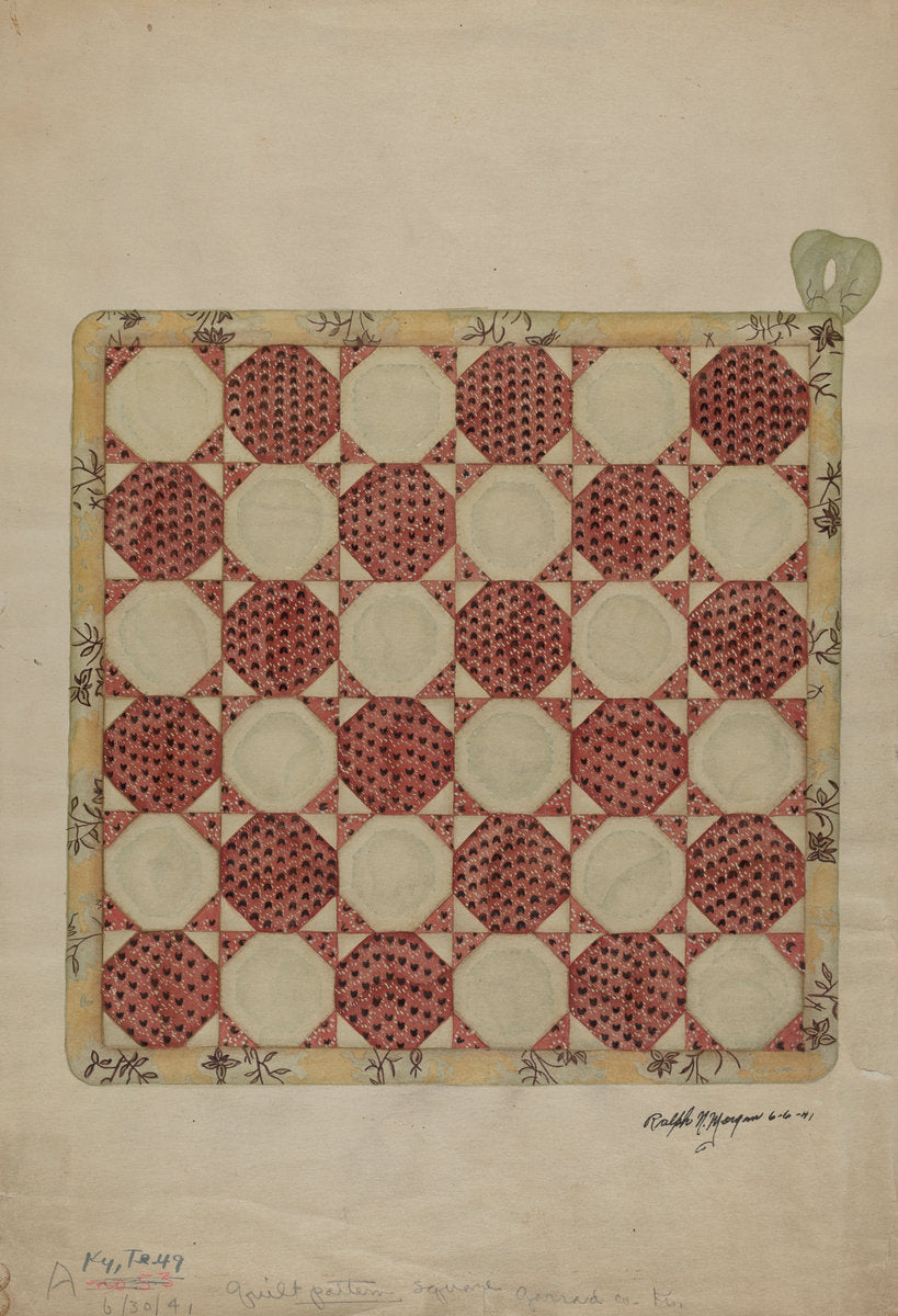 Quilt Pattern Square by Ralph N. Morgan (American, active c. 1935), 16X12"(A3)Poster Print