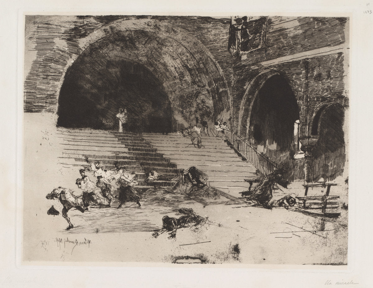 A Miracle (Un Miracle) by Mosè Bianchi (Italian, 1840 - 1904), 16X12"(A3)Poster Print