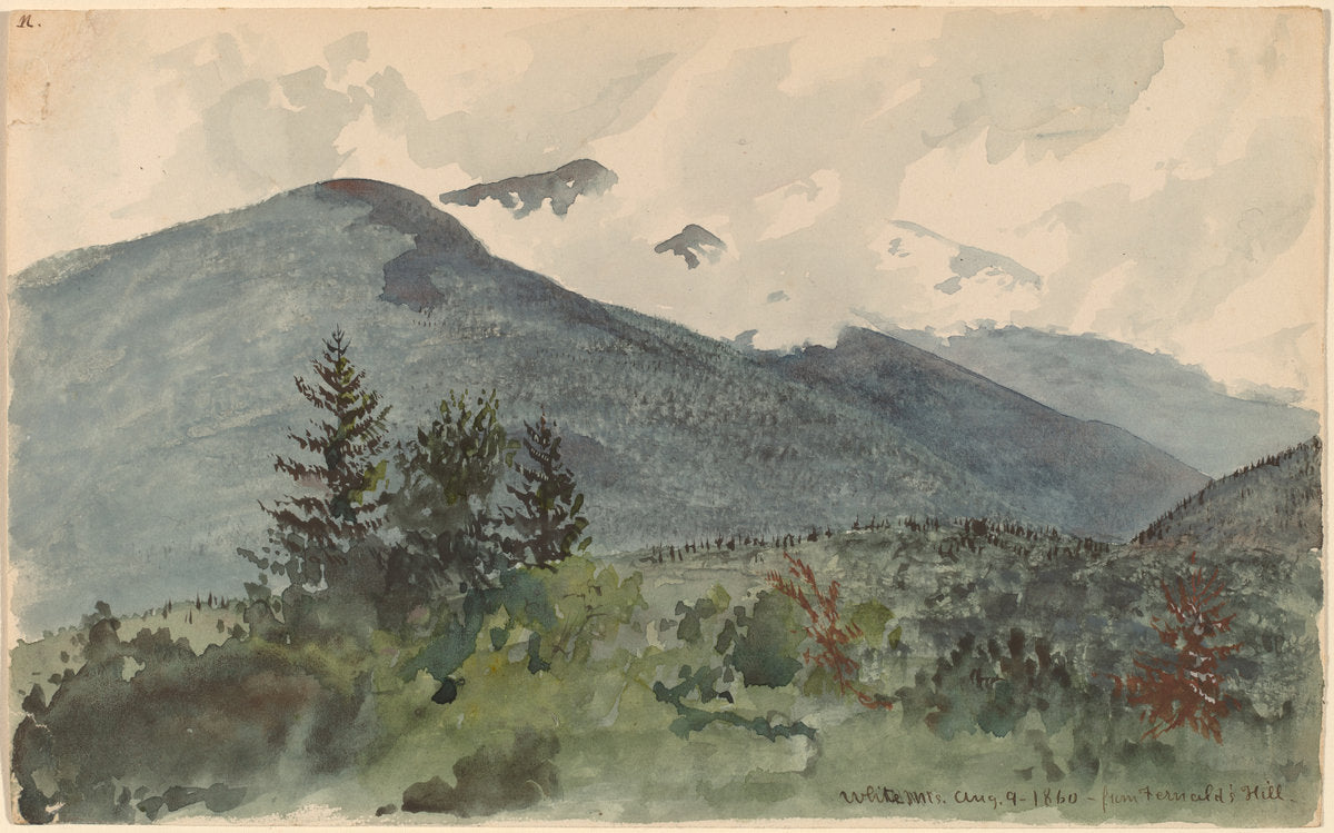 White Mountains from Fernald's Hill by Charles de Wolf Brownell (American, 1822 - 1909), 16X12"(A3)Poster Print