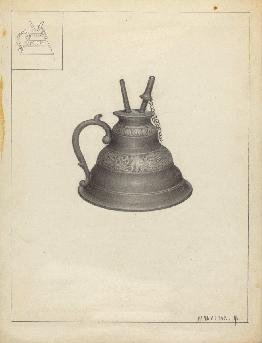Lamp by Arsen Maralian (American, active c. 1935), 16X12"(A3)Poster Print