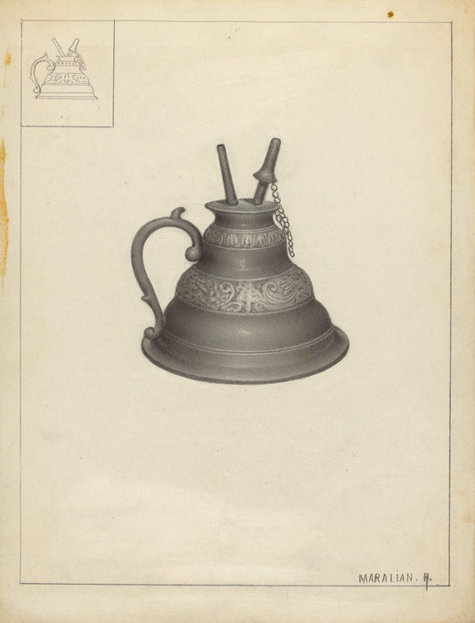 Lamp by Arsen Maralian (American, active c. 1935), 16X12"(A3)Poster Print