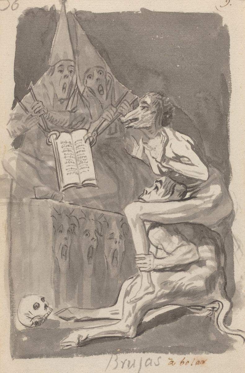 Brujas à volar (Witches Preparing to Fly) [verso] by Francisco de Goya (Spanish, 1746 - 1828), 16X12"(A3)Poster Print