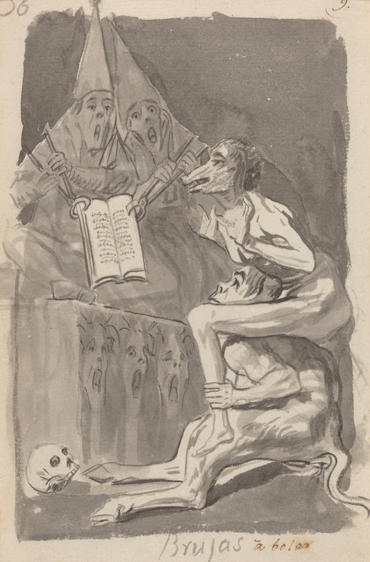 Brujas à volar (Witches Preparing to Fly) [verso] by Francisco de Goya (Spanish, 1746 - 1828), 16X12"(A3)Poster Print