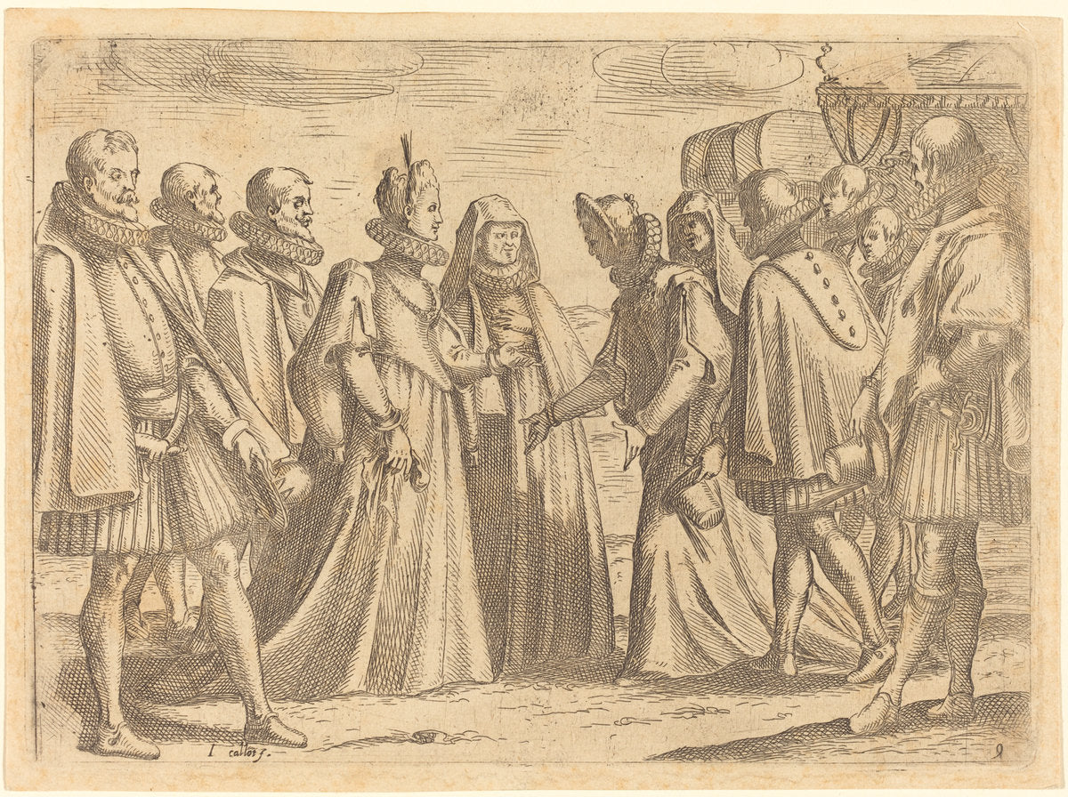 Reception at Mantua by Jacques Callot (French, 1592 - 1635), 16X12"(A3)Poster Print