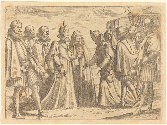 Reception at Mantua by Jacques Callot (French, 1592 - 1635), 16X12"(A3)Poster Print