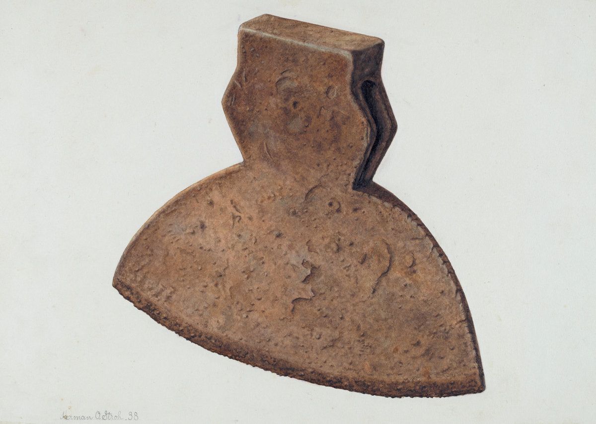 Broad Axe Head by Herman O. Stroh (American, active c. 1935), 16X12"(A3)Poster Print