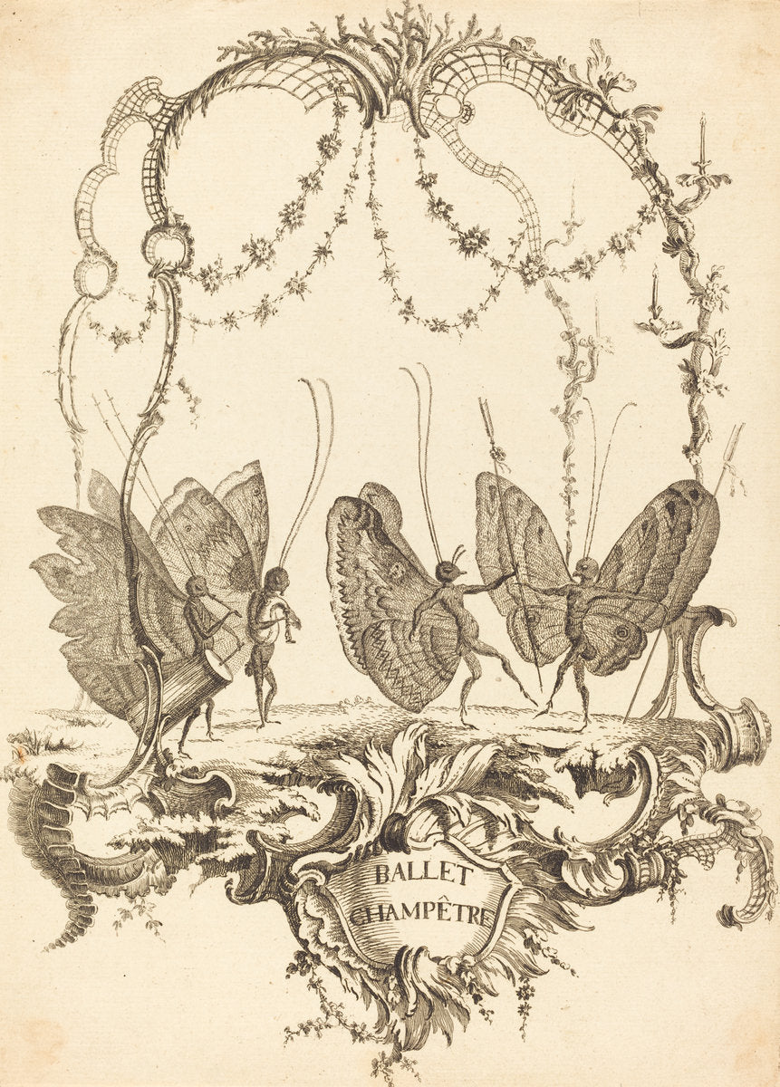 Ballet Champêtre by Charles Germain de Saint-Aubin (French, 1721 - 1786), 16X12"(A3)Poster Print