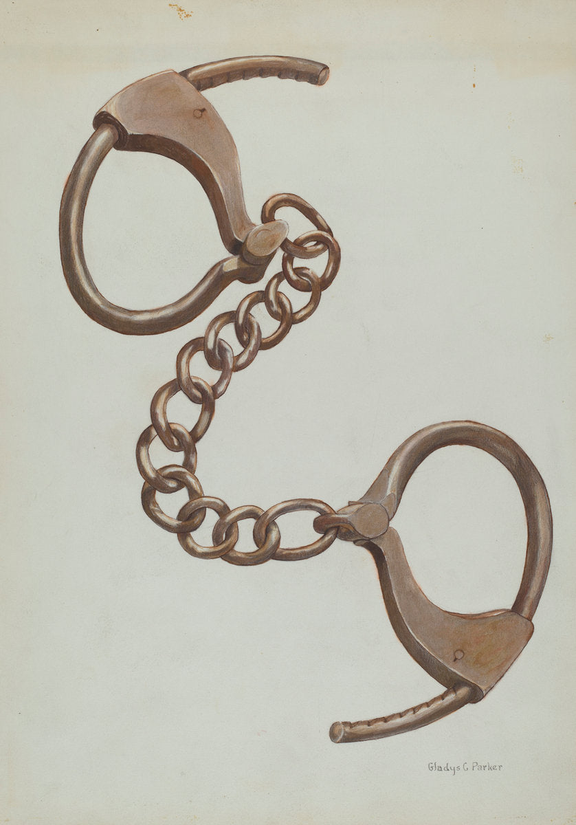 Shackles or Leg Irons by Gladys C. Parker (American, active c. 1935), 16X12"(A3)Poster Print