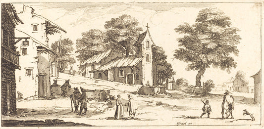 in or after 1635 by after Jacques Callot (A Church), 16X12"(A3)Poster Print