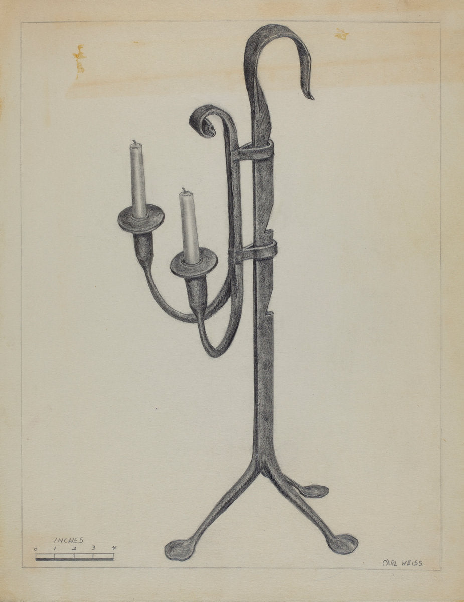 Candlestand by Carl Weiss (American, active c. 1935), 16X12"(A3)Poster Print