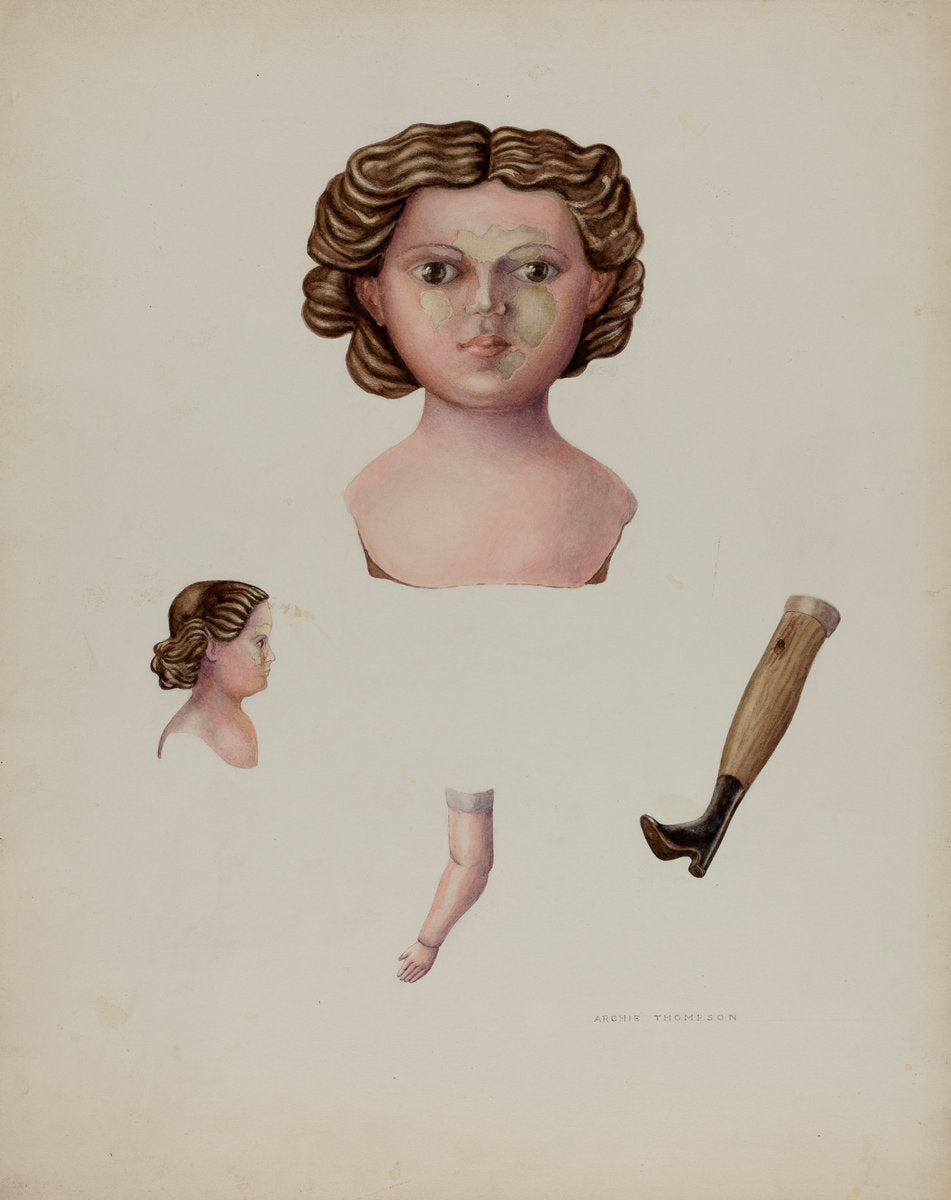 Doll (Composition) by Archie Thompson (American, active c. 1935), 16X12"(A3)Poster Print
