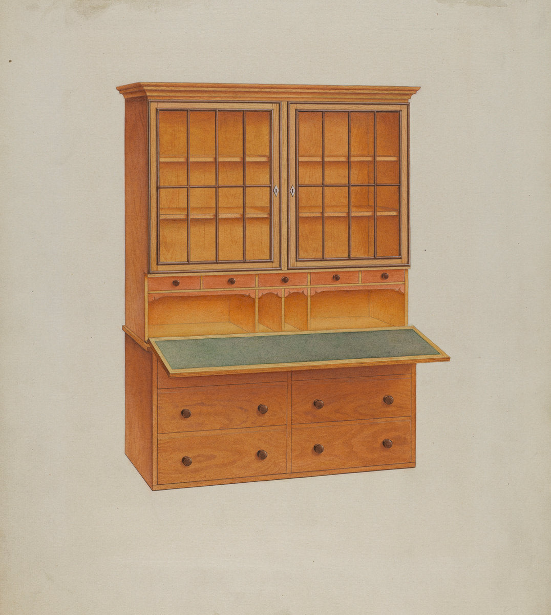 Shaker Secretary Desk by John W. Kelleher (American, active c. 1935), 16X12"(A3)Poster Print