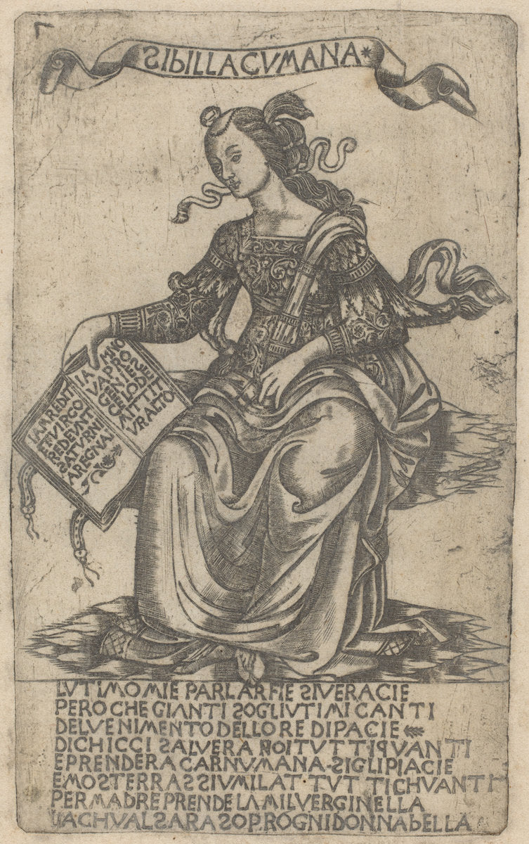 early 15th century by after Baccio Baldini (Cumaean Sibyl), 16X12"(A3)Poster Print