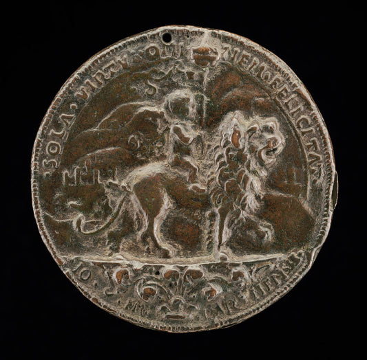 A Child on a Lion by Gianfrancesco Enzola (Parmese, active 1455/1478), 16X12"(A3)Poster Print