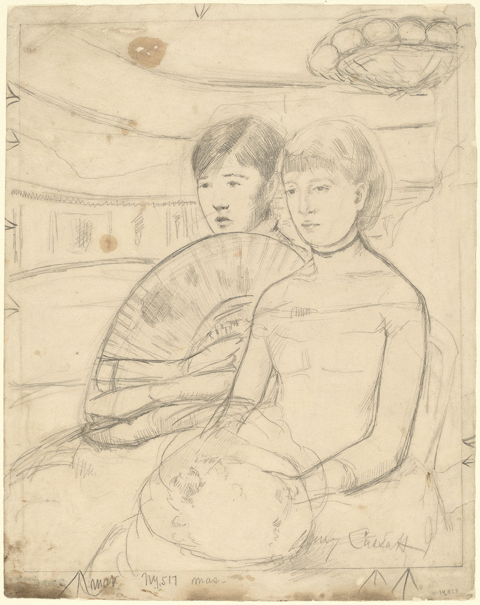The Loge [recto] by Mary Cassatt (American, 1844 - 1926), 16X12"(A3)Poster Print