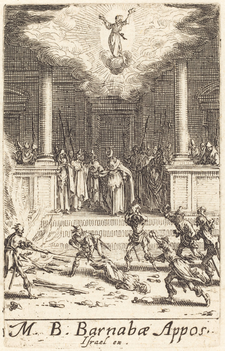 The Martyrdom of Saint Barnabas by Jacques Callot (French, 1592 - 1635), 16X12"(A3)Poster Print