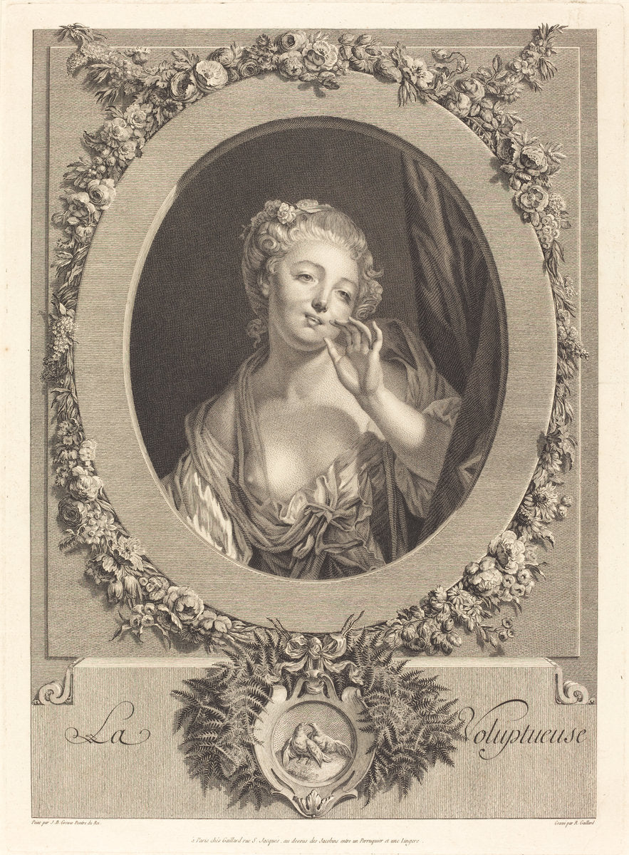 La voluptueuse by René Gaillard after Jean-Baptiste Greuze (French, c. 1719 - 1790), 16X12"(A3)Poster Print
