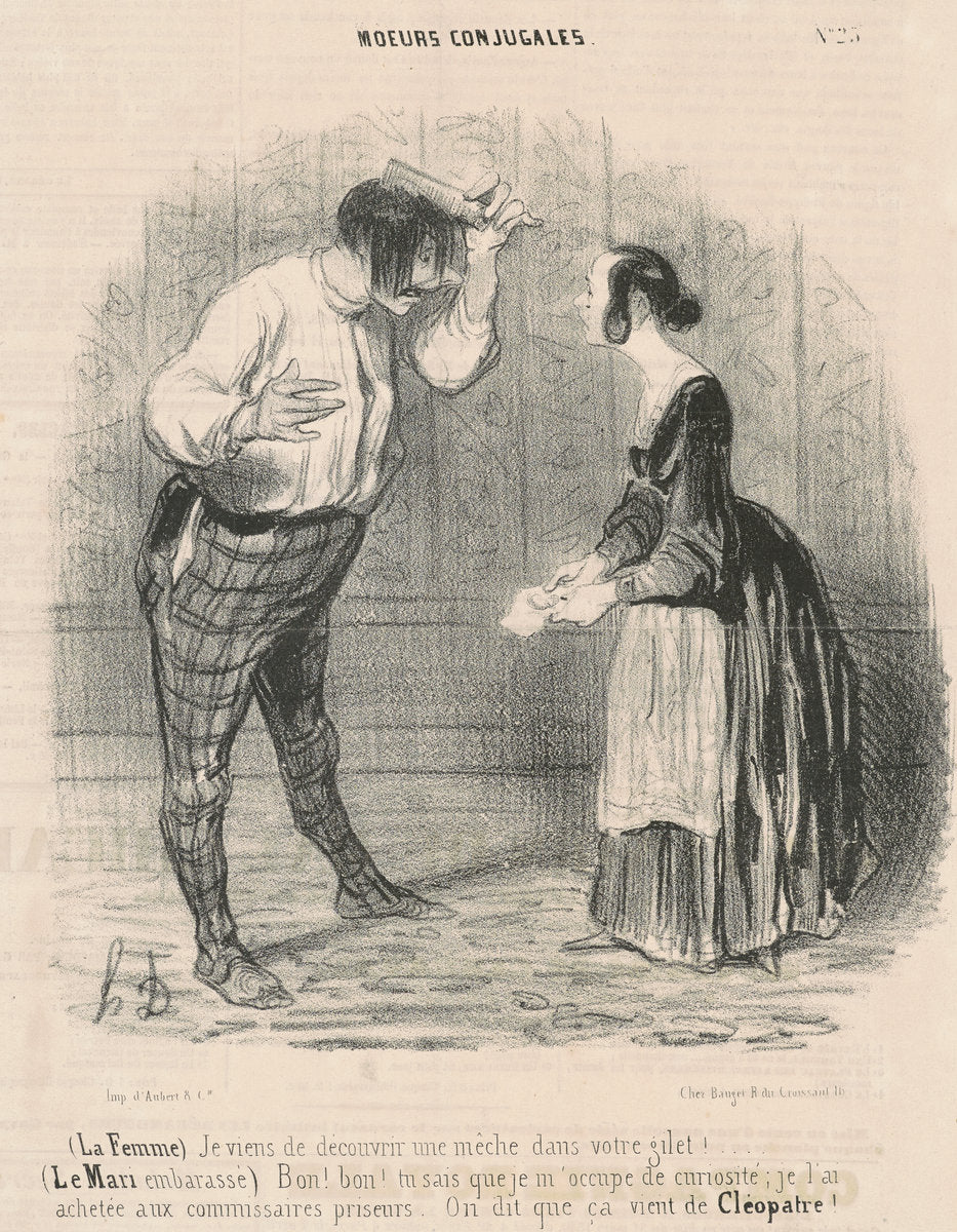 La femme. Je viens de découvrir une mèche... by Honoré Daumier (French, 1808 - 1879), 16X12"(A3)Poster Print