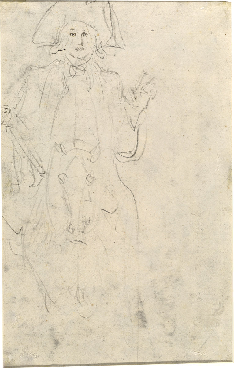 Man on a Horse [verso] by Jean-Honoré Fragonard (French, 1732 - 1806), 16X12"(A3)Poster Print