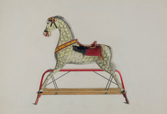 Child's Hobby Horse by Theodore Pfitzer (American, active c. 1935), 16X12"(A3)Poster Print