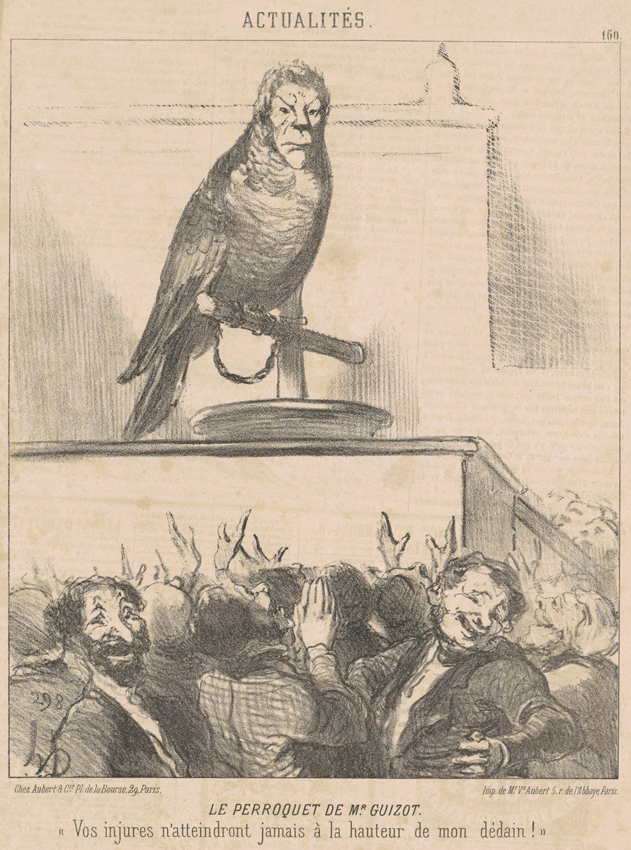 Le perroquet de M. Guizot by Honoré Daumier (French, 1808 - 1879), 16X12"(A3)Poster Print