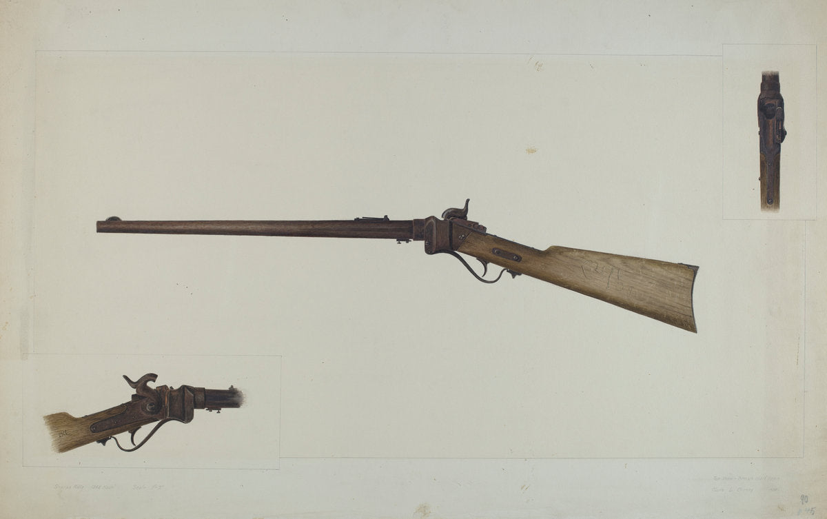 Sharps Rifle by Clyde L. Cheney (American, active c. 1935), 16X12"(A3)Poster Print