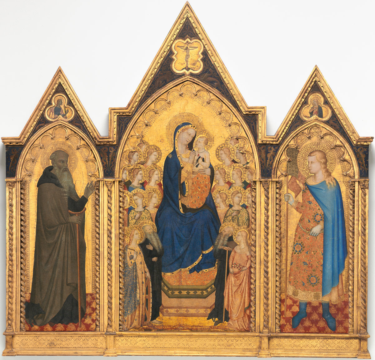 Saint Anthony Abbot [left panel] by Puccio di Simone and Allegretto Nuzi (Florentine, active c. 1330 - 1360), 16X12"(A3)Poster Print