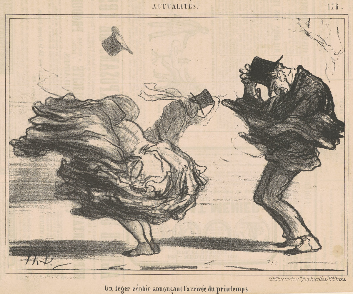 Un léger zéphir annoncant l'arrivée du printemps by Honoré Daumier (French, 1808 - 1879), 16X12"(A3)Poster Print