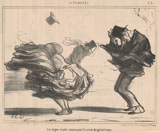 Un léger zéphir annoncant l'arrivée du printemps by Honoré Daumier (French, 1808 - 1879), 16X12"(A3)Poster Print
