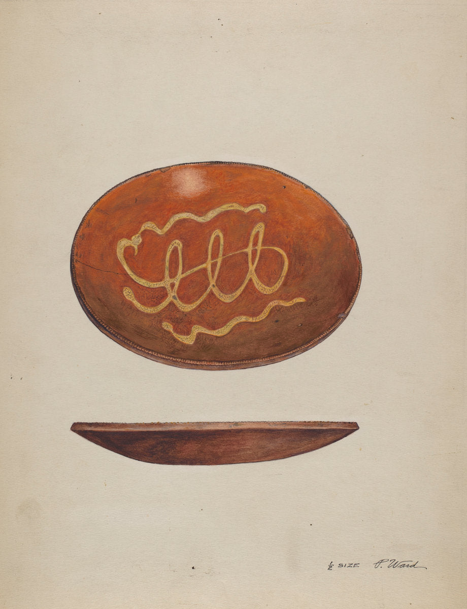Pie Plate by Paul Ward (American, active c. 1935), 16X12"(A3)Poster Print