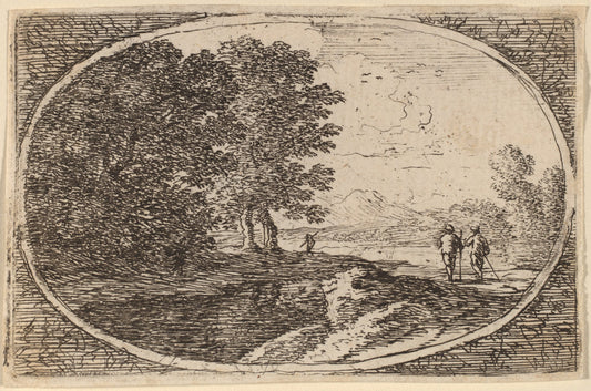 Three Men Carrying Staffs by Herman van Swanevelt (Dutch, c. 1600 - 1655), 16X12"(A3)Poster Print