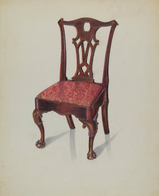 Chair by Ruth Bialostosky (American, active c. 1935), 16X12"(A3)Poster Print