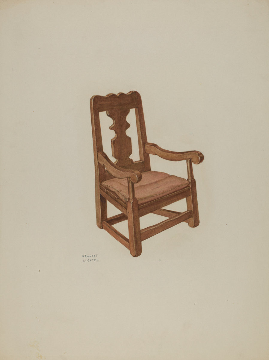 Pa. German Chair by Frances Lichten (American, active c. 1935), 16X12"(A3)Poster Print
