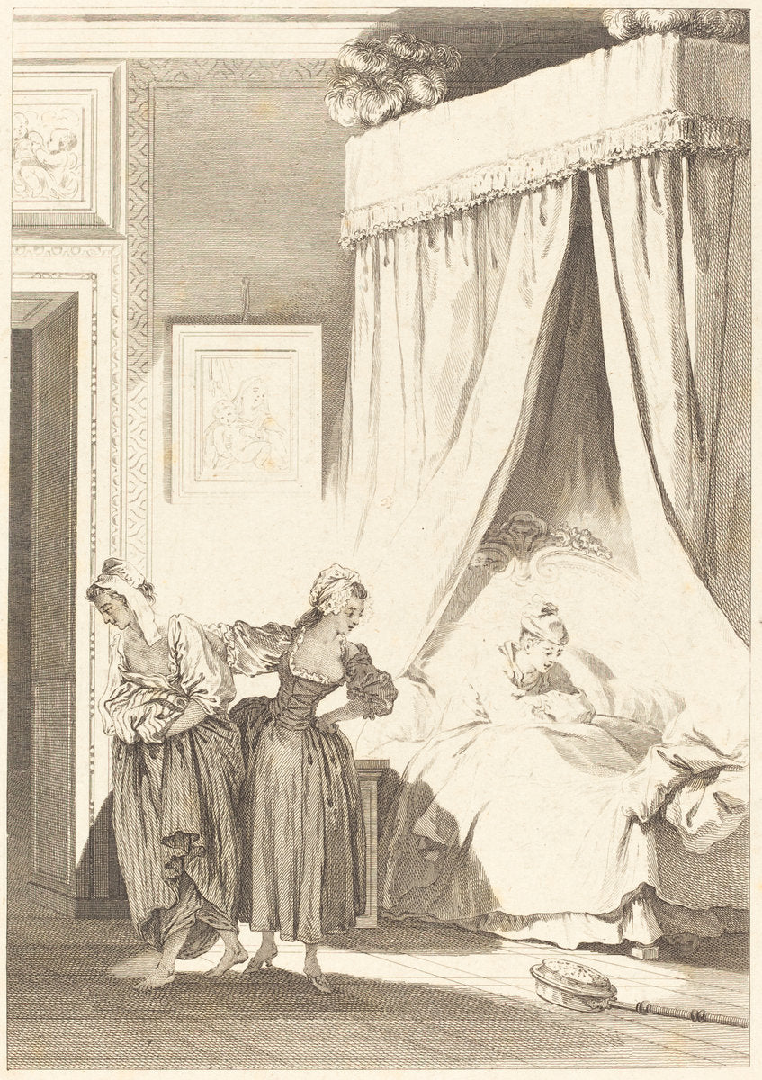 La gageure des trois commeres: La servante by Philippe Triere and Antoine-Jean Duclos after Jean-Honoré Fragonard (French, 1742 - 1795), 16X12"(A3)Poster Print