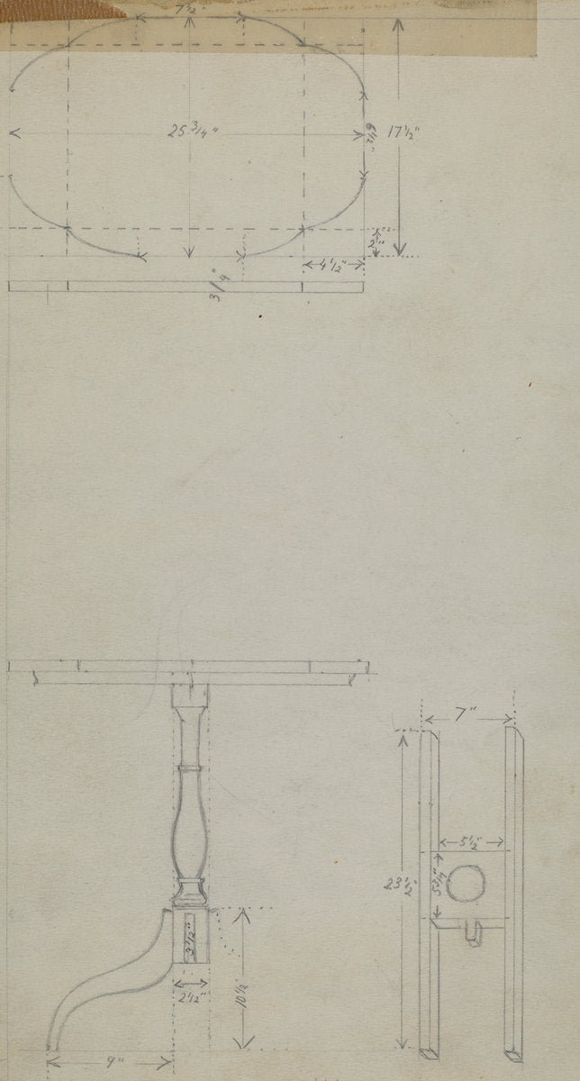 Drawing of Table by Hans Westendorff (American, active c. 1935), 16X12"(A3)Poster Print