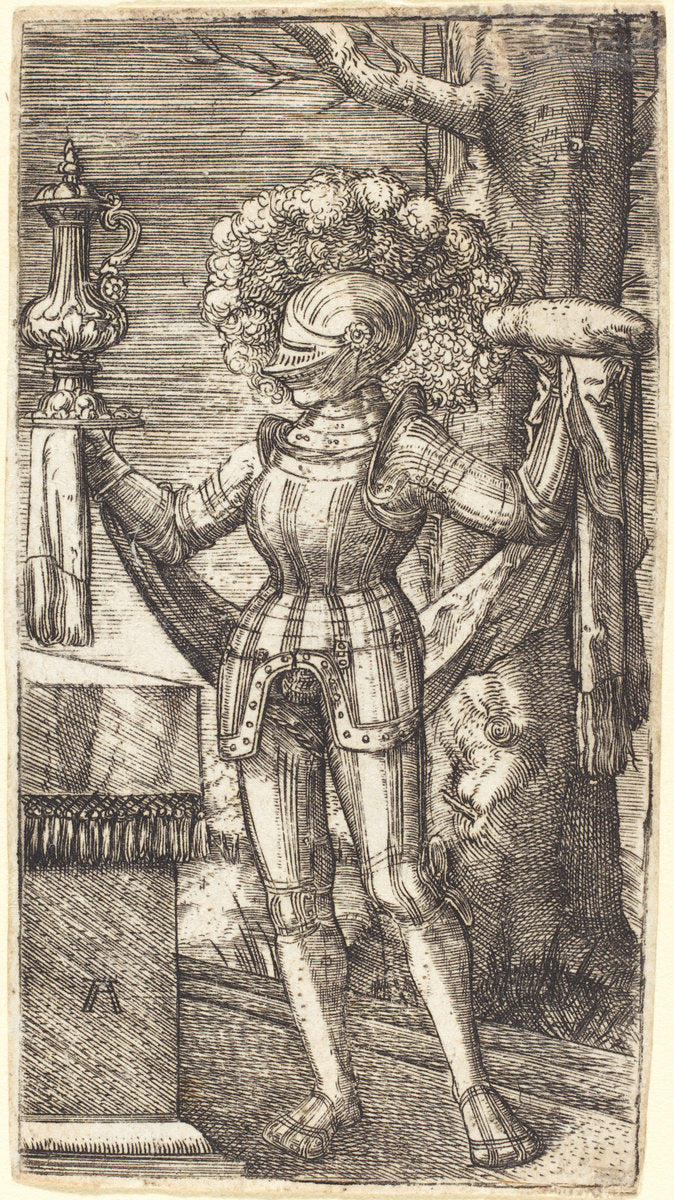 Knight in Armour with Bread and Wine by Albrecht Altdorfer (German, 1480 or before - 1538), 16X12"(A3)Poster Print