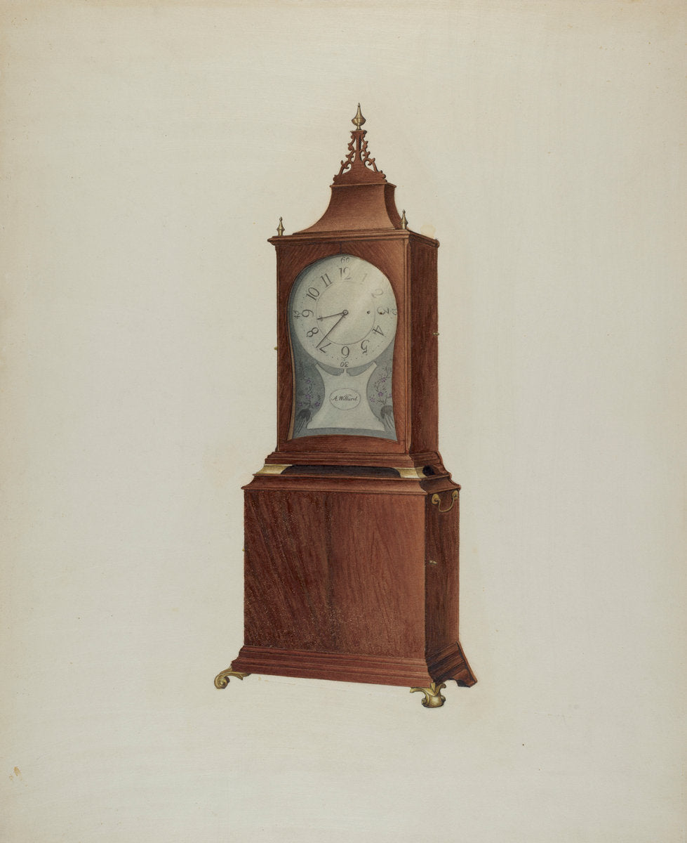 Shelf Clock by James Fisher (American, active c. 1935), 16X12"(A3)Poster Print