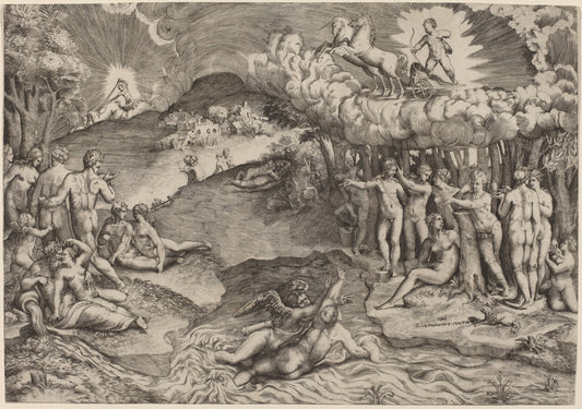 The Triumph of Love by Giulio Bonasone (Italian, c. 1498 - c. 1580), 16X12"(A3)Poster Print