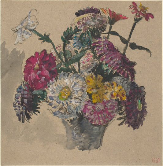 Flowers by Eugène Delacroix (French, 1798 - 1863), 16X12"(A3)Poster Print
