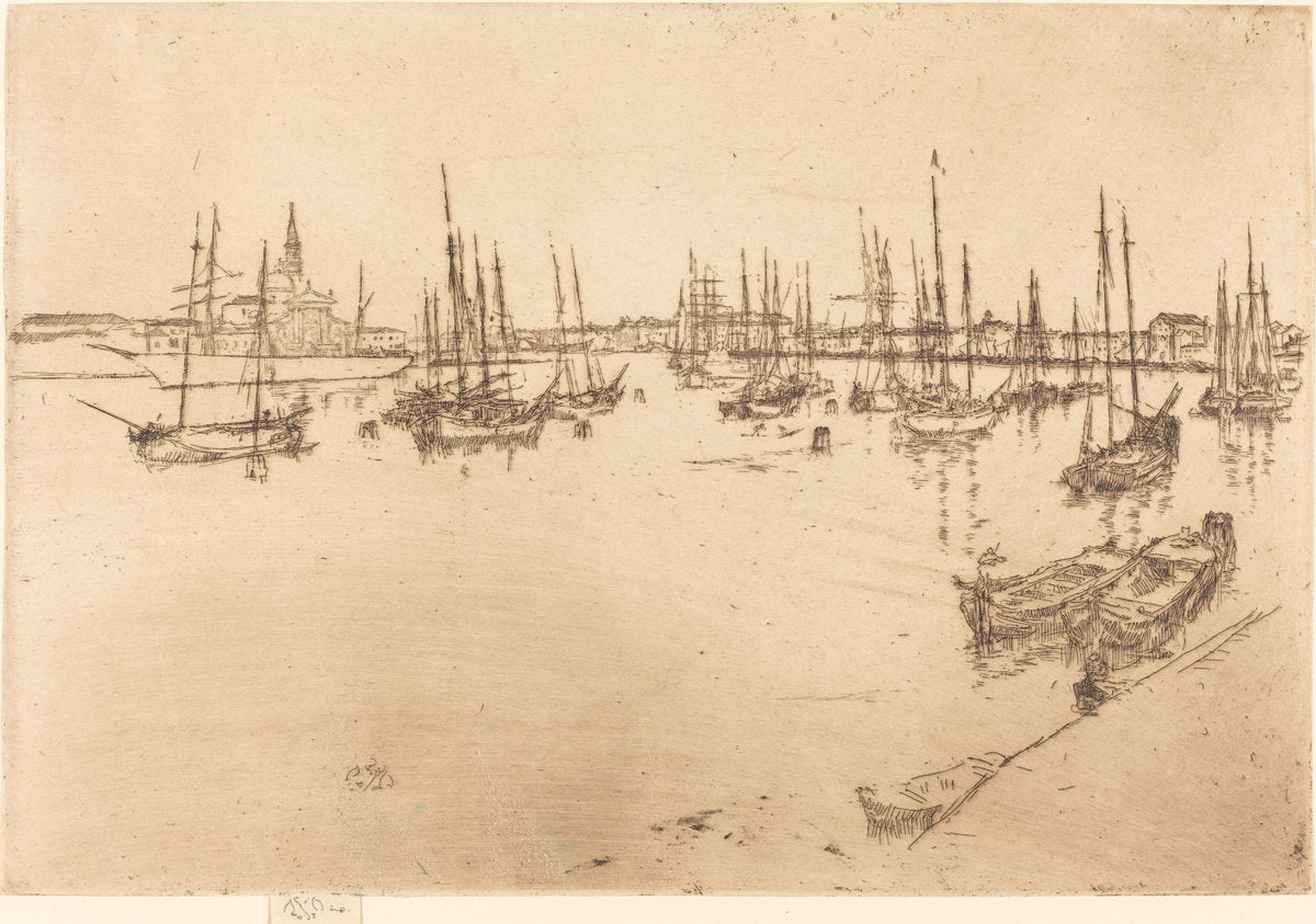 San Giorgio by James McNeill Whistler (American, 1834 - 1903), 16X12"(A3)Poster Print