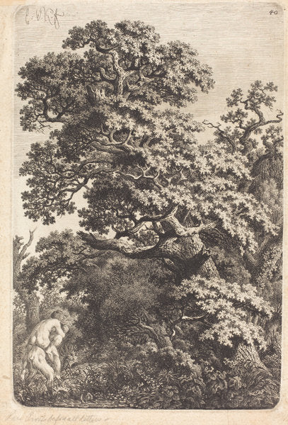 Satyr and Nymph in a Swamp by Carl Wilhelm Kolbe (German, 1759 - 1835), 16X12"(A3)Poster Print