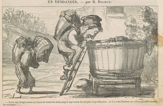Porter des charges comme ca 'puis six heures ... by Honoré Daumier (French, 1808 - 1879), 16X12"(A3)Poster Print