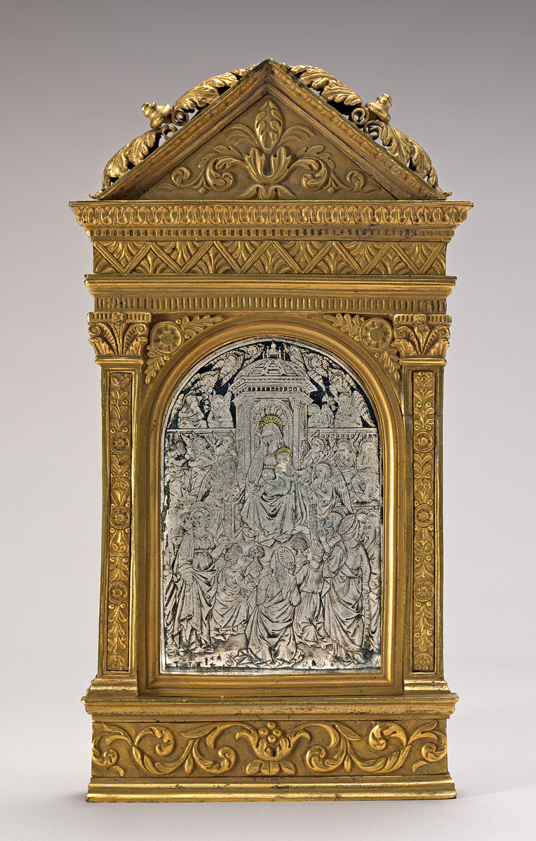 niello plate by Italian 15th Century (Pax, Virgin and Child Enthroned with Saints), 16X12"(A3)Poster Print